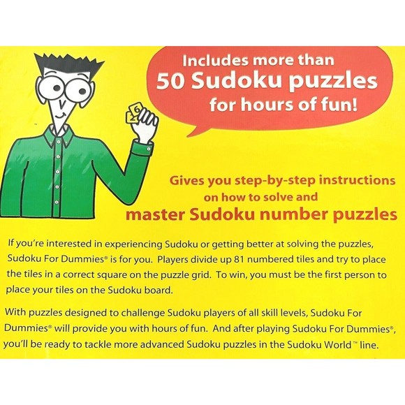 Sudoku for Dummies THE GAME and The World's Longest Crossword Puzzle New Sealed - Picture 5 of 12